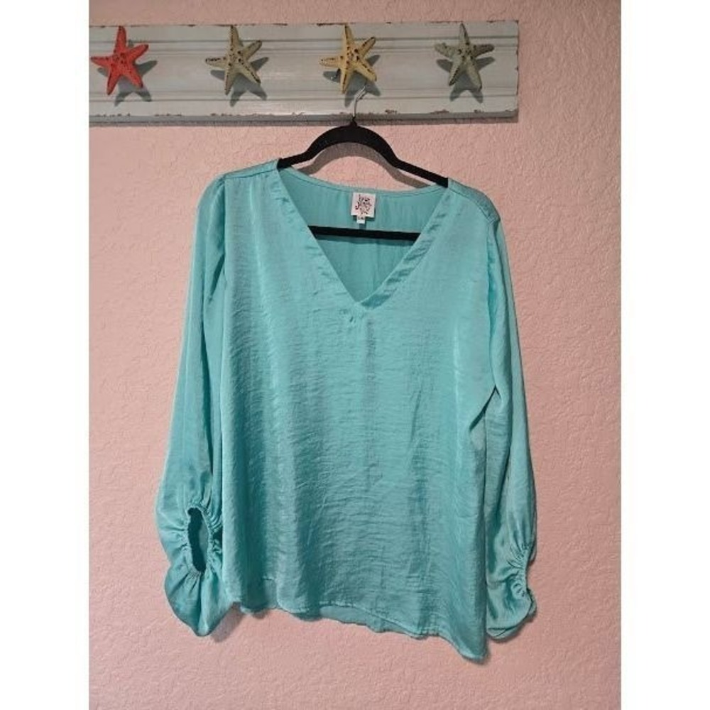 Ivy Jane Turquoise Satin Blouse